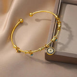 Evil Eye Charm Bracelet Women Zircon Bangle Party Jewelry