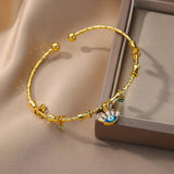 Evil Eye Charm Bracelet Women Zircon Bangle Party Jewelry