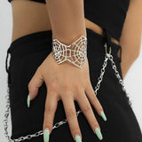 Spider Bangle Silver Wide Halloween Punk Bracelet for Men Women