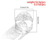 Spider Bangle Silver Wide Halloween Punk Bracelet for Men Women