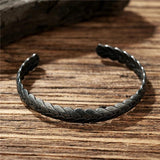 8MM Vintage Cuff Stainless Steel Bangle Bracelet for Men Women