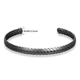 8MM Vintage Cuff Stainless Steel Bangle Bracelet for Men Women