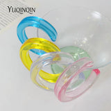 Colorful Resin Charms Bangle Bracelet for Women