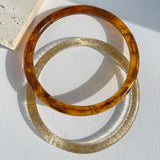 Clear Glitter Tortoiseshell Resin Bracelet Set for Women