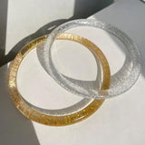 Clear Glitter Tortoiseshell Resin Bracelet Set for Women