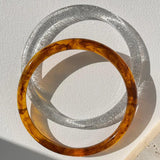 Clear Glitter Tortoiseshell Resin Bracelet Set for Women