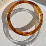 Clear Glitter Tortoiseshell Resin Bracelet Set for Women