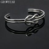 Stainless Steel Geometric Knot Bracelet Bangle Silver Jewelry