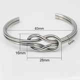 Stainless Steel Geometric Knot Bracelet Bangle Silver Jewelry