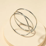 Metal Line Dorado Cuff Bangles for Women Silver Bracelets