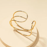 Metal Line Dorado Cuff Bangles for Women Silver Bracelets
