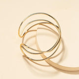 Metal Line Dorado Cuff Bangles for Women Silver Bracelets