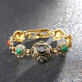 Boho Bangles Ancient Resin Bracelet Vintage Jewelry Crystal