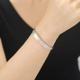 Skyrim Floral Pattern Cuff Bracelet Stainless Steel Bangle