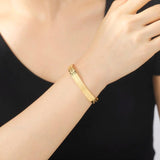 Skyrim Floral Pattern Cuff Bracelet Stainless Steel Bangle