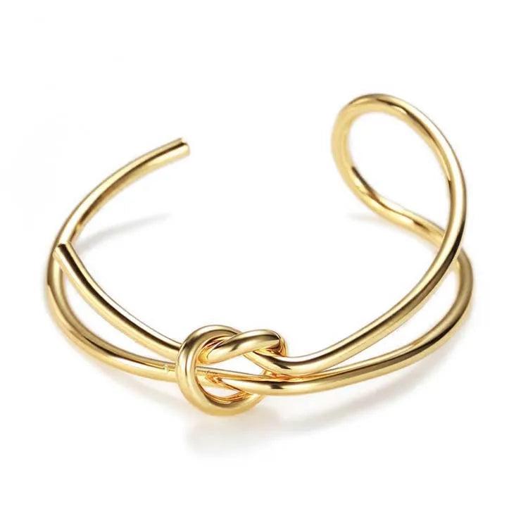 Copper Plated Double Layer Knot Bracelets for Women - Bangle Party Jewelry