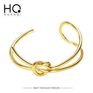 Copper Plated Double Layer Knot Bracelets for Women - Bangle Party Jewelry