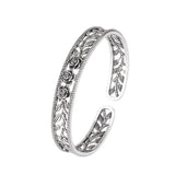 Retro Rose Leaf Hollow Bracelets Silver Plated Jewelry TYB119