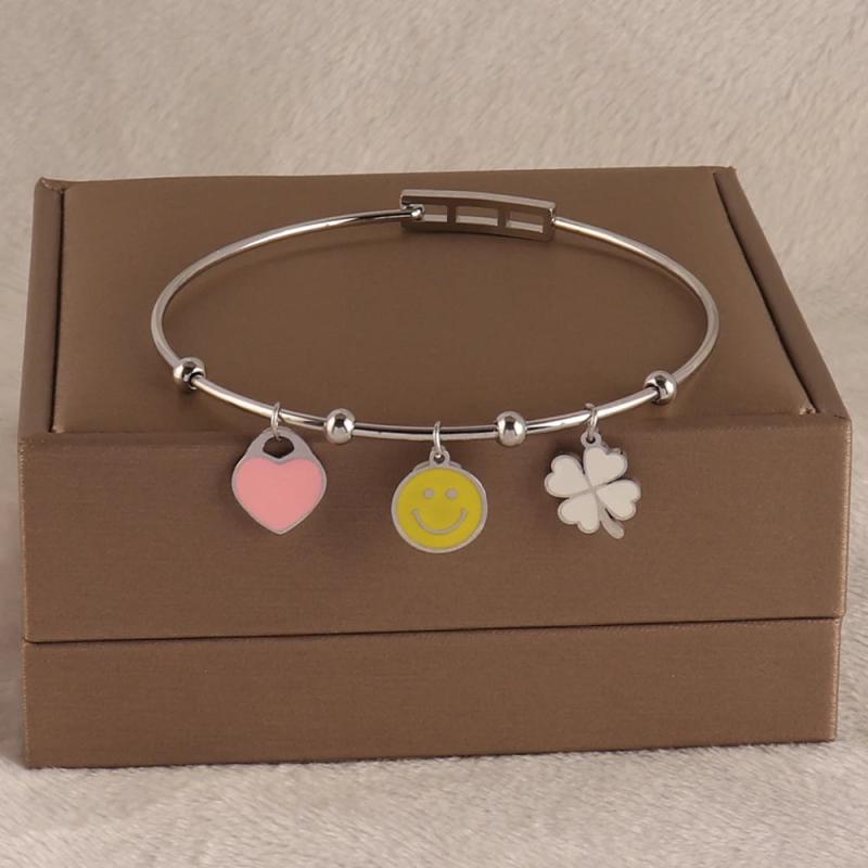 Women's Stainless Steel Geometric Bangle Bracelet