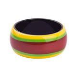 Vintage Resin Cuff Bracelet Colourful Stripe Acrylic Bangle