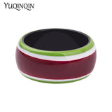 Vintage Resin Cuff Bracelet Colourful Stripe Acrylic Bangle