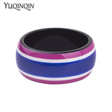 Vintage Resin Cuff Bracelet Colourful Stripe Acrylic Bangle