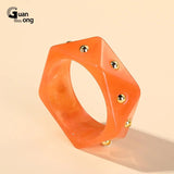 Colorful Geometric Charms Bangle Bracelet for Women Indian Cuff Bangles