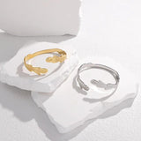 Feather Bangle Bracelet for Women Girl Stainless Steel Cuff Jewelry