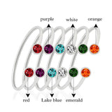 Stainless Steel Birthstones Bangle Bracelet For Women