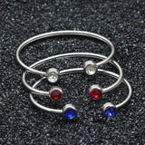Stainless Steel Birthstones Bangle Bracelet For Women
