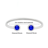 Stainless Steel Birthstones Bangle Bracelet For Women