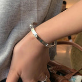 Vintage Punk Silver Bracelet Thai Silver Style Geometric Party Jewelry