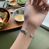 Vintage Punk Silver Bracelet Thai Silver Style Geometric Party Jewelry