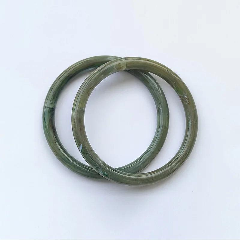 Acrylic Resin Bangle Multi-color Green Bracelet Women