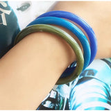 Acrylic Resin Bangle Multi-color Green Bracelet Women