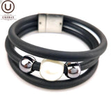 Alloy Bead Charm Bracelet Women Elastic Soft Rubber Material Pearl Accessory