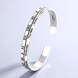 Roman Numeral Bracelet Silver Plated English Alphabet Opening Bangle
