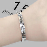 Roman Numeral Bracelet Silver Plated English Alphabet Opening Bangle