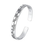 Roman Numeral Bracelet Silver Plated English Alphabet Opening Bangle