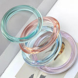 Japanese Multi-color Clear Acrylic Resin Bangles for Women Girls Green Bracelet