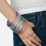 Japanese Multi-color Clear Acrylic Resin Bangles for Women Girls Green Bracelet