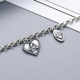 Foxanry Silver Angel LOVE Heart Bracelet for Women