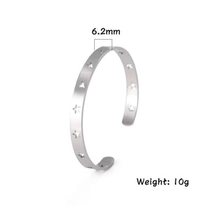 Skyrim Hollow Star Adjustable Bangles Stainless Steel Cuff Bracelet