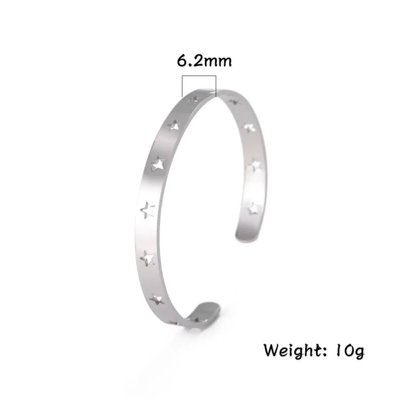 Skyrim Hollow Star Adjustable Bangles Stainless Steel Cuff Bracelet
