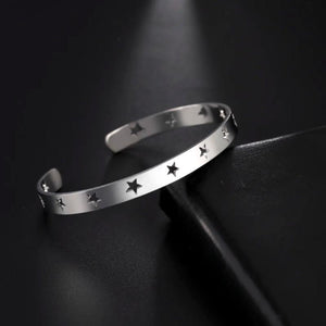 Skyrim Hollow Star Adjustable Bangles Stainless Steel Cuff Bracelet