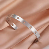 Skyrim Hollow Star Adjustable Bangles Stainless Steel Cuff Bracelet