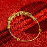 24k Pure Bangles for Women, Ancient Animal Brave Troops Jewelry