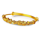 24k Pure Bangles for Women, Ancient Animal Brave Troops Jewelry