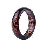 Leopard Print Acrylic Wide Resin Cuff Bracelet for Women