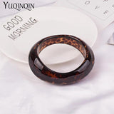 Leopard Print Acrylic Wide Resin Cuff Bracelet for Women